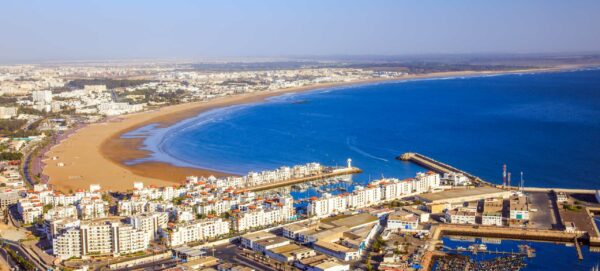 Agadir vue aérienne de la plage