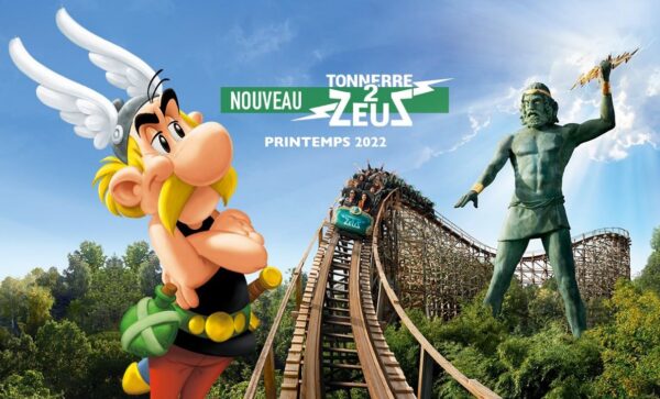 Parc Astérix attraction montagnes russes Zeus
