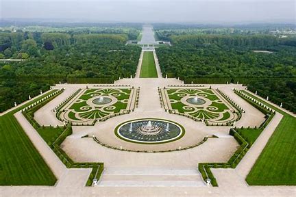 Jardins château de Versailles vue aérienne
